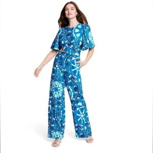 RHODE Vibrant Blue Patterned Jumpsuit